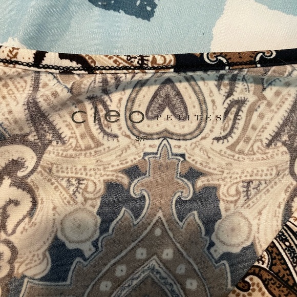 Cleo Black and Brown Paisley V-Neck Blouse - Picture 5 of 8